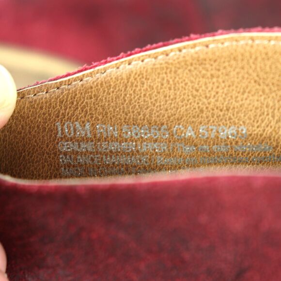 BP Burgundy distressed look Suede Leather Booties size 10 - Picture 8 of 8